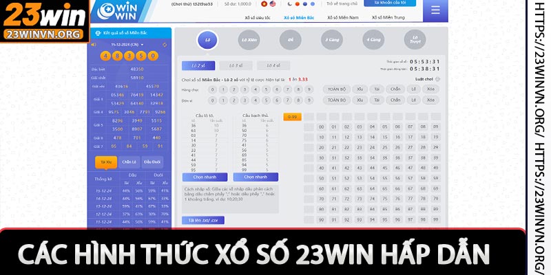 23win cung cấp nhiều hình thức xổ số hấp dẫn