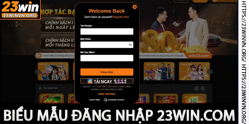 Biểu mẫu đăng nhập 23win.com